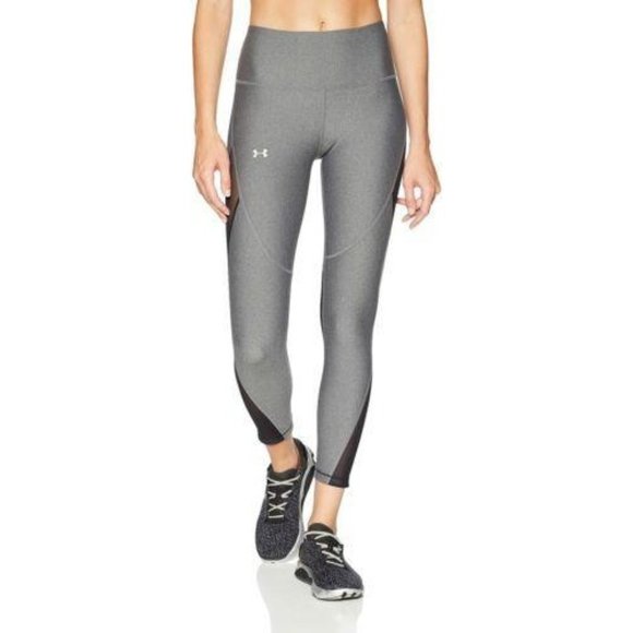 Under Armour Pants - Under Armour Heatgear Women's Fashion Ankle Crop Leggings (Grey/Black, S) NEW